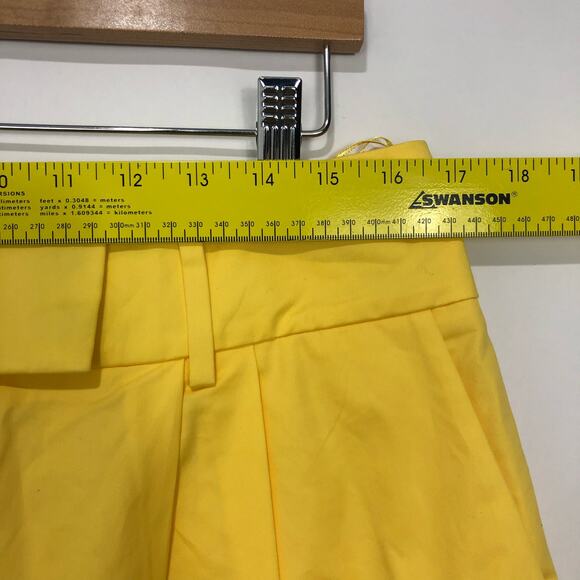 Anthropologie x Exquise Barrel Wide Leg Pleated Chino Pant Yellow/ Jaune Size L - Picture 7 of 9